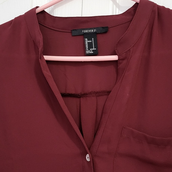 Forever 21 Wine/Burgundy Long Dress Top - Picture 4 of 6